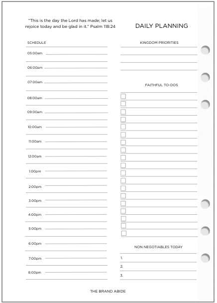 Classic Undated Daily Pages | A5 Size